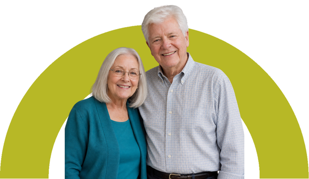 Older couple smiling together, representing patient support and care at Dalcross Wellness Hospital
